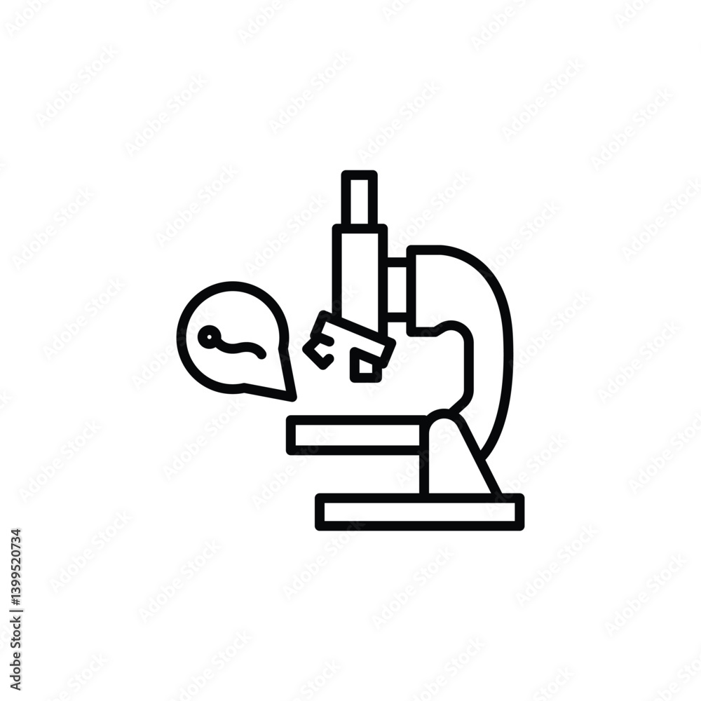 Microscope icon. Simple icon of a laboratory microscope, symbolic of scientific research, medical examinations. Ideal for use in educational materials and science-related designs. Vector illustration