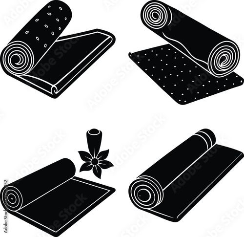 Yoga Mat silhouette vector