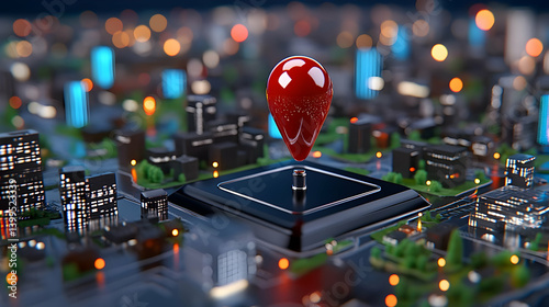 On a map, a red location pin indicates the destination.