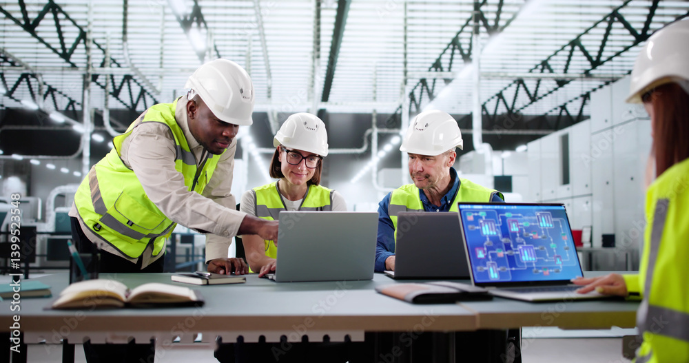Skilled Woman Oversees Diverse Team Working