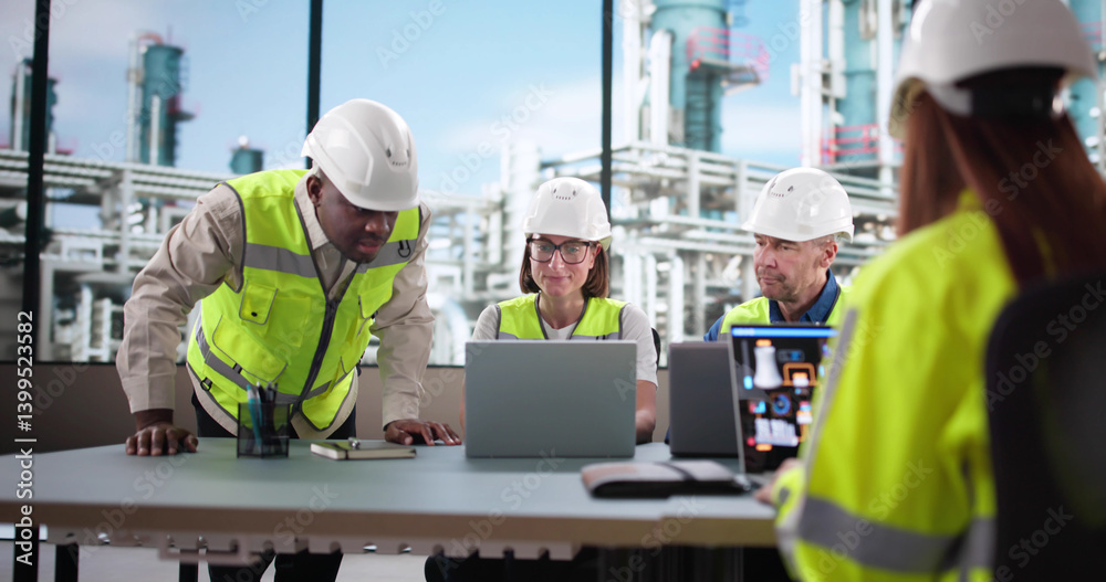 Female Senior Manager Monitors Diverse Team