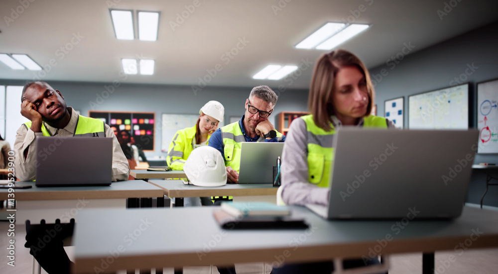 Engineers Dozing Off In Training Lectures, Showing Lack