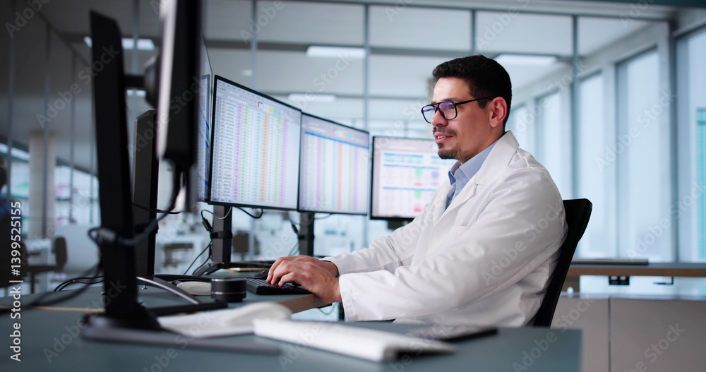 Patient Data Spreadsheet On Computer In Clinic