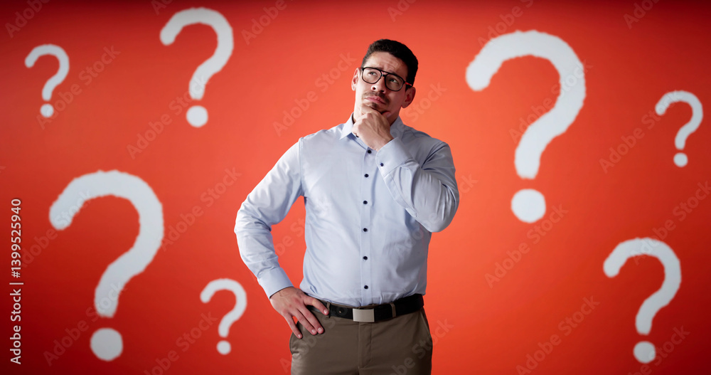 Lost Business Man And Question Marks