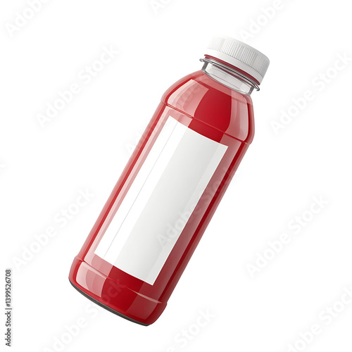 red plastic bottle isolated on white