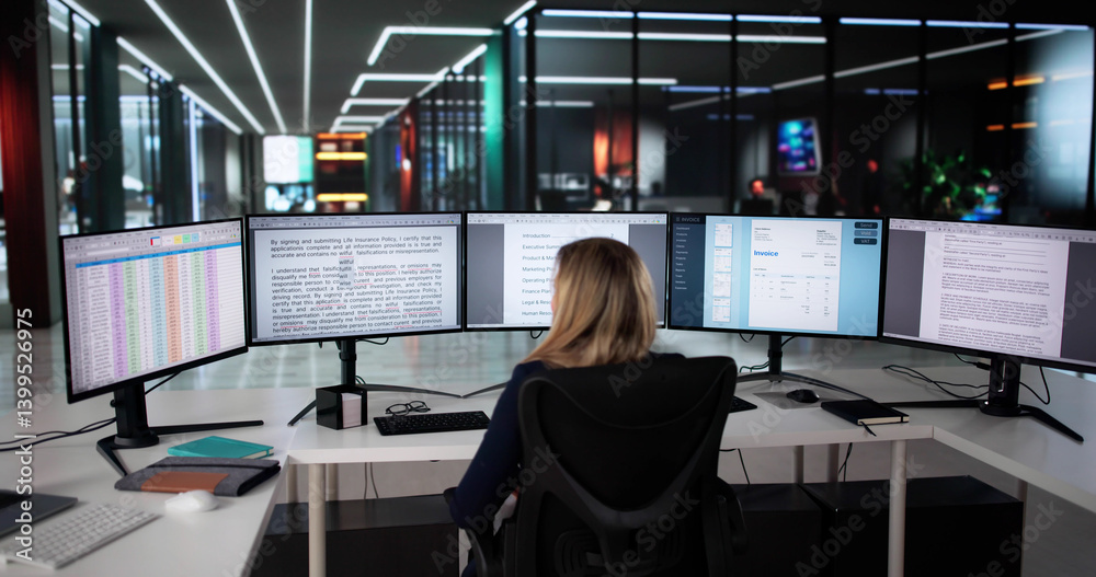 An Accountant Is Editing A Financial Document For Accuracy