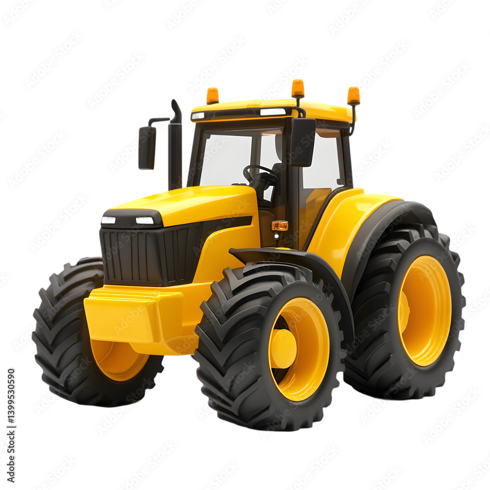 Obraz premium A yellow tractor for farm work and transportation.
