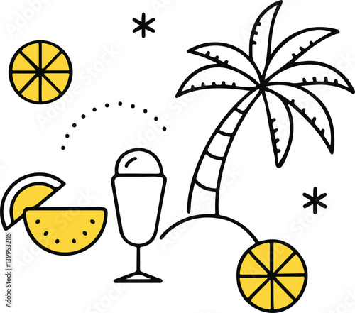 hand drawn summer illustration