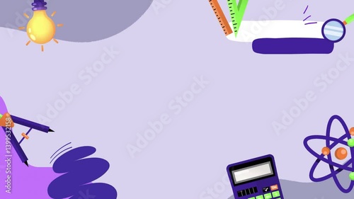 school stationery isolated on white