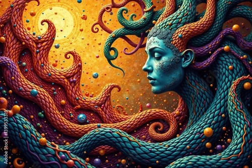 Wallpaper Mural Intricate organic lines, chaotic yet balanced forms, earthy tones, flowing, form, design Torontodigital.ca