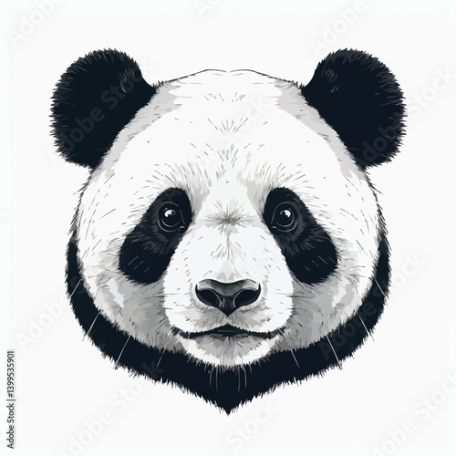 Panda face close up showing adorable expression of wildlife conservation endangered species and appreciation of cute exotic animals from nature