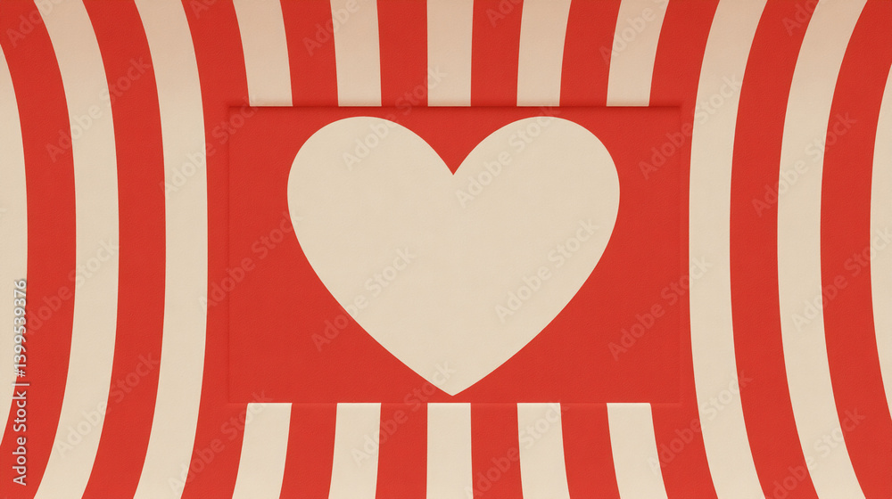 Obraz premium Valentine's day heart background red and white striped pattern love romance holiday celebration design