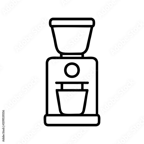 Electric Coffee Grinder Line Icon Illustration