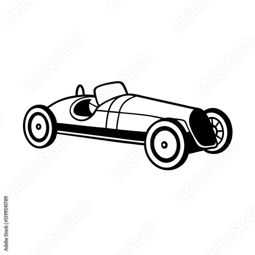 Classic Vintage Race Car Silhouette