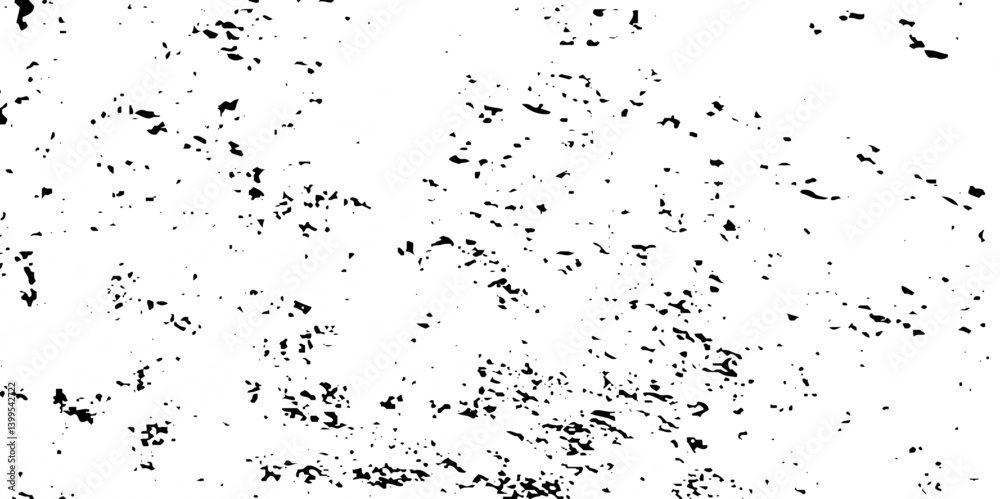 Fototapeta premium Distress urban overlay spotted concrete grain surface grainy noise rust wall grunge black splatter and white background. damaged chalk crack rough ink wall texture. 