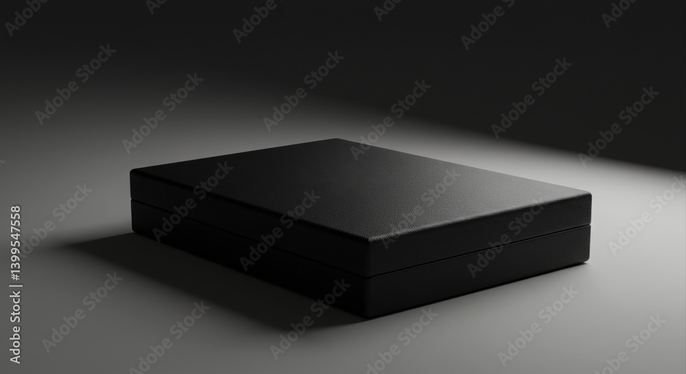 Stylish black box in dramatic lighting. Stylish black box in dramatic lighting.