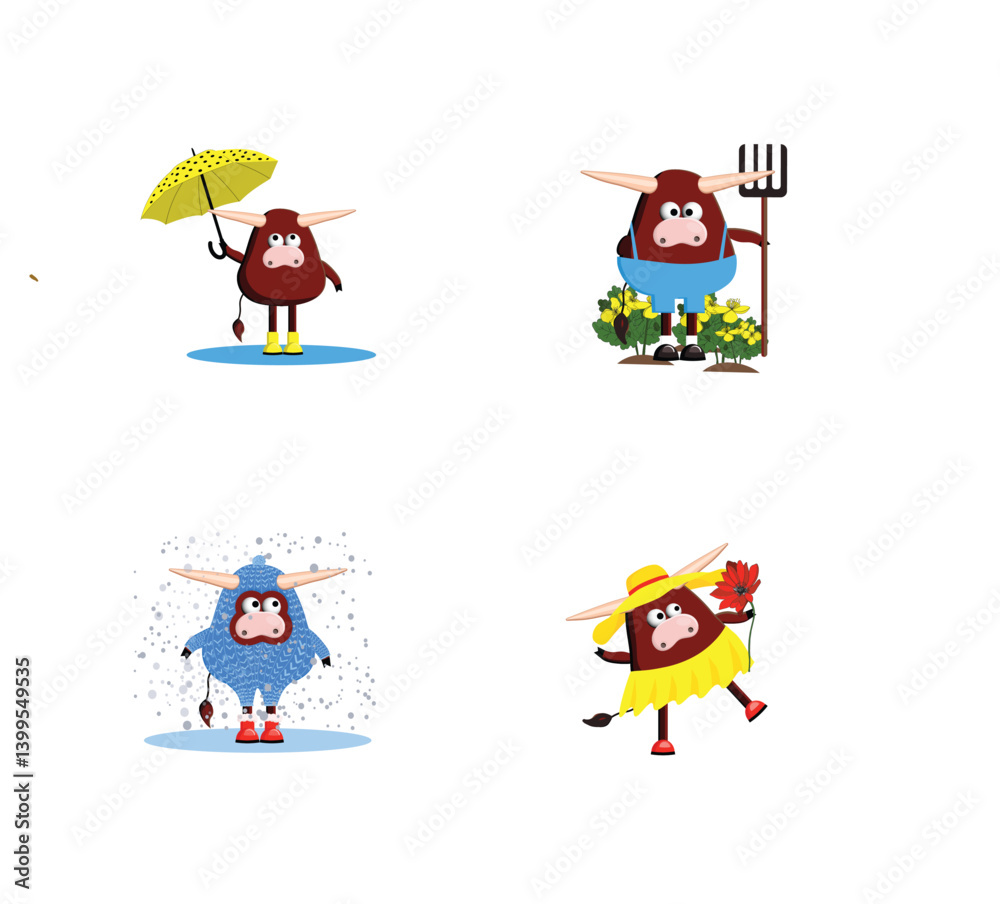 Fototapeta premium set of cartoon animals