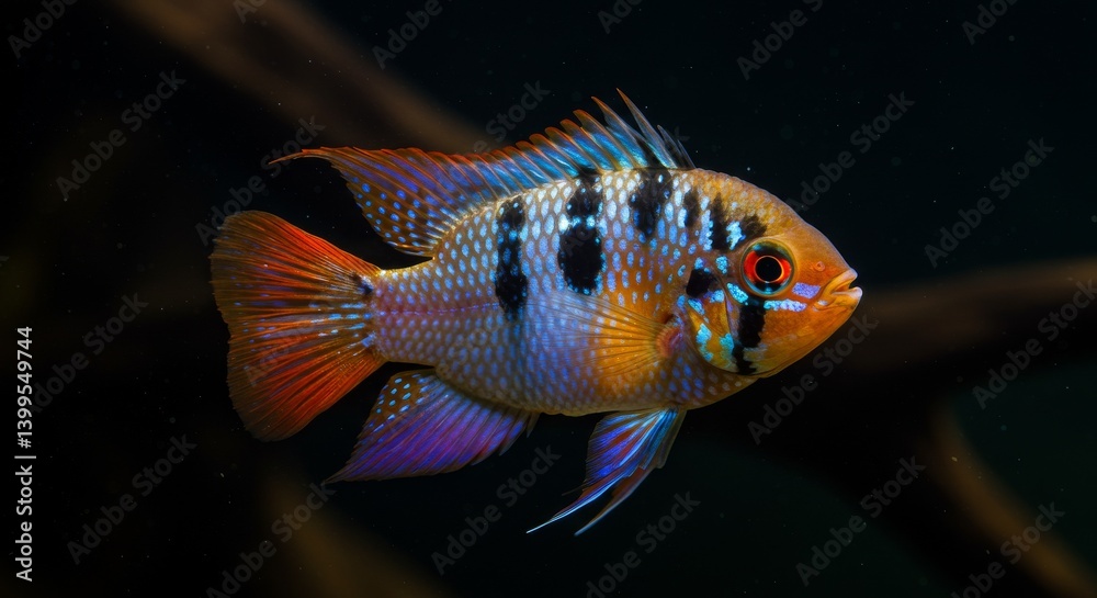 Obraz premium Colorful aquarium fish close up
