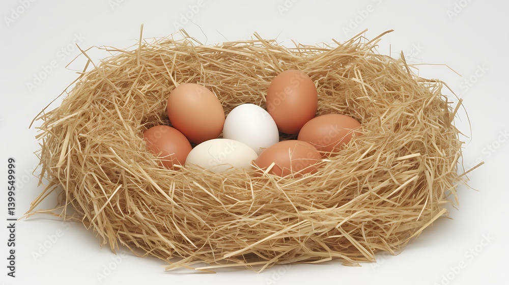 Eggs in Straw Nest Eggs in Straw Nest