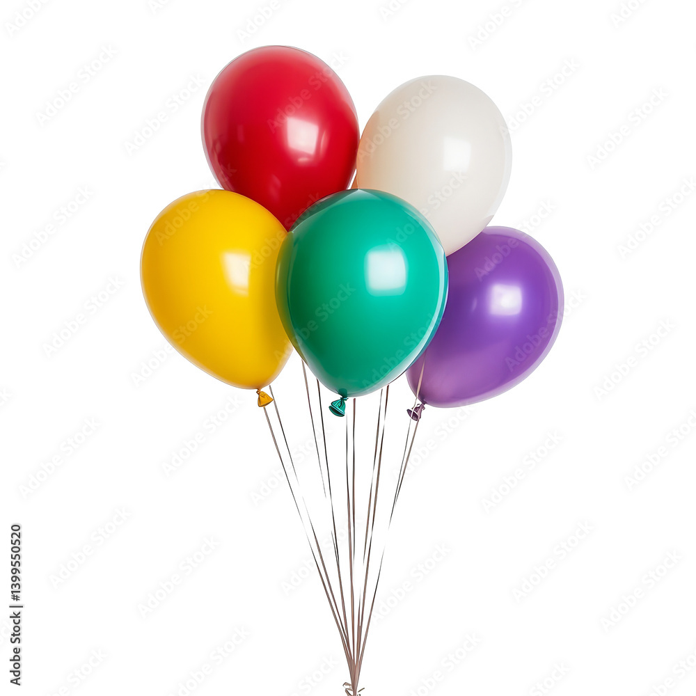 Colorful balloons in various shades floating freely against a transparent background, perfect for celebrations or events, multi colored balloons isolated on transparent background Colorful balloons in various shades floating freely against a transparent background, perfect for celebrations or events, multi colored balloons isolated on transparent background