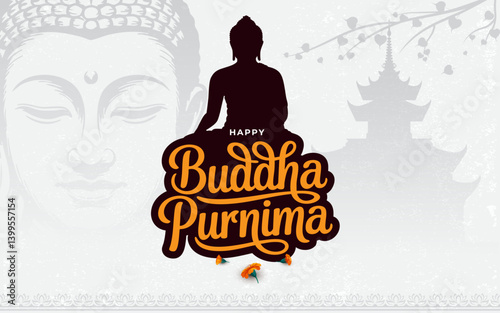 Happy Buddha Purnima Festival Celebration Background Design Template