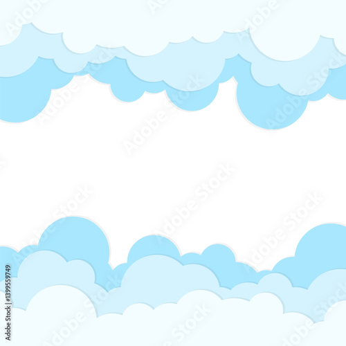 Frame paper cloud sky blue illustration decoration