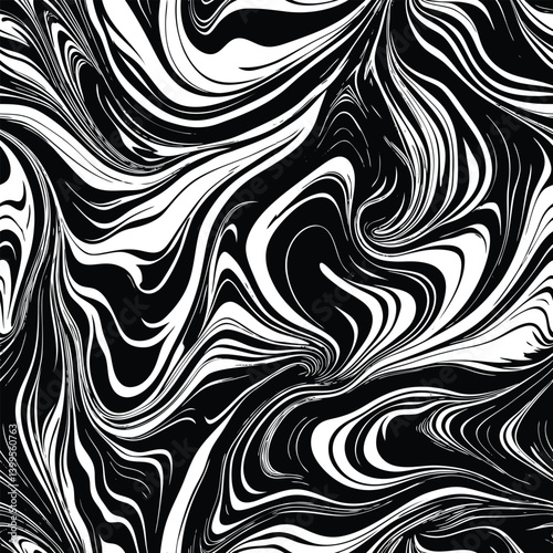 Dynamic Black Wave Seamless Texture