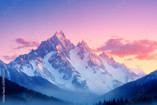 Majestic Sunrise Mountain Peak.