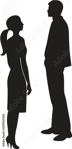 Silhouettes of Two People Facing Each Other