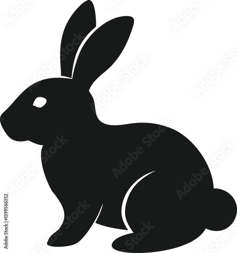 Silhouette of a Sitting Rabbit