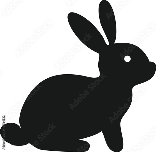 Silhouette of a Rabbit Facing Right