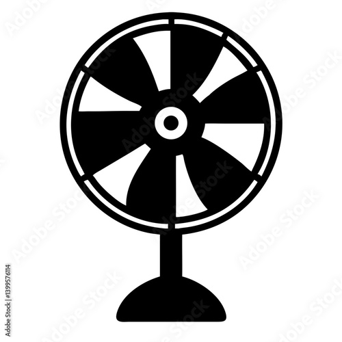 A stand fan silhouette