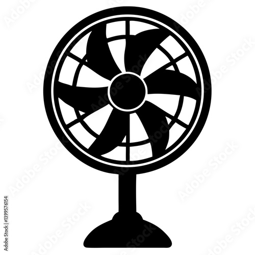 A stand fan silhouette