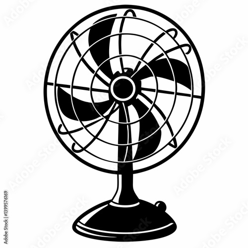 A stand fan silhouette