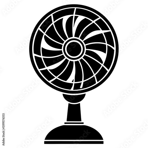 A stand fan silhouette