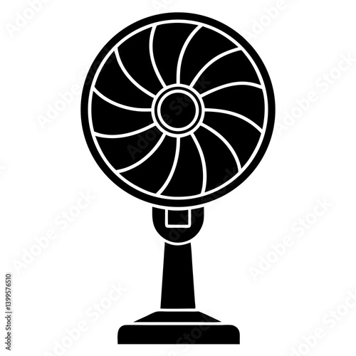 A stand fan silhouette
