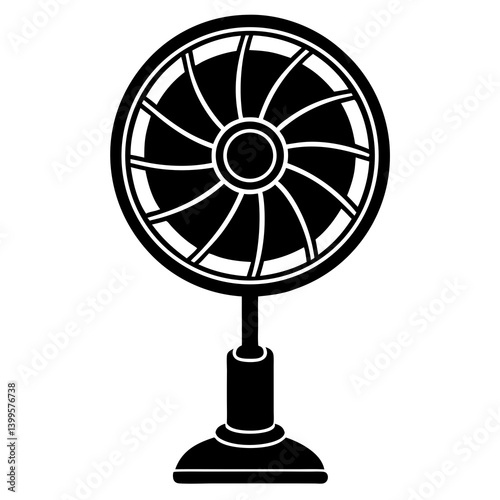 A stand fan silhouette