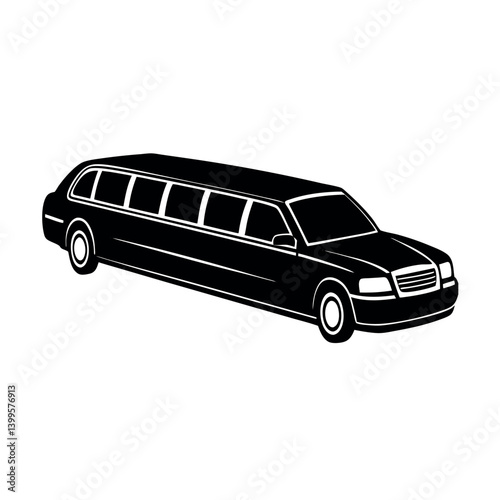 Elegant Black Limousine Silhouette for Design Projects