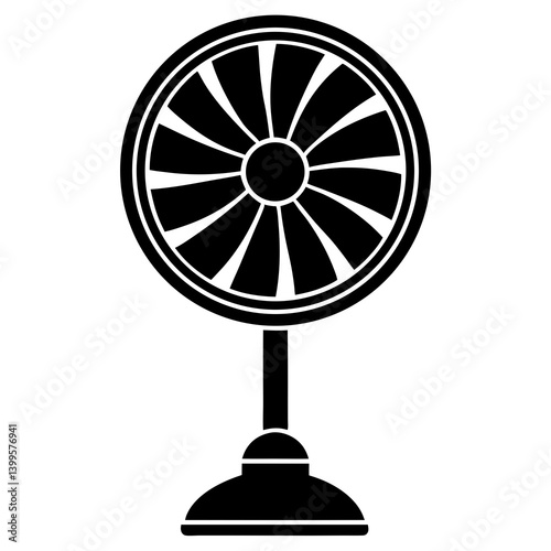 A stand fan silhouette