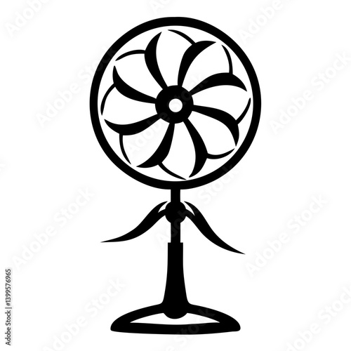 A stand fan silhouette