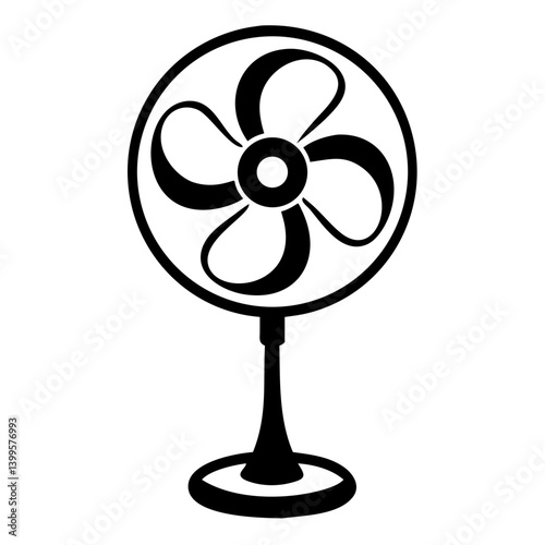 A stand fan silhouette