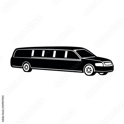 Elegant Black Limousine Silhouette for Design Projects