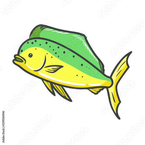dorado mahi mahi icon, dorado mahi mahi vector illustration-simple illustration of dorado mahi mahi, perfect for dorado mahi mahi logos and icons