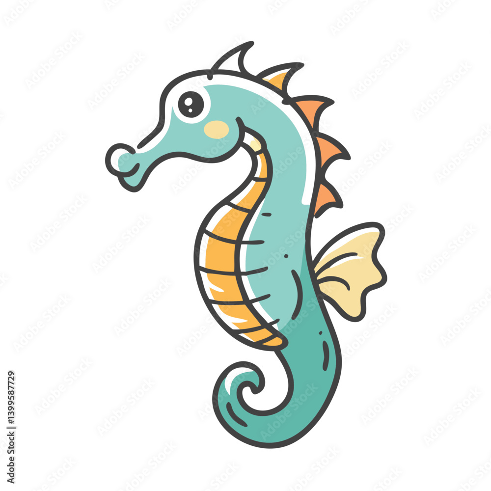 Obraz premium seahorse icon, seahorse vector illustration-simple illustration of seahorse, perfect for seahorse logos and icons