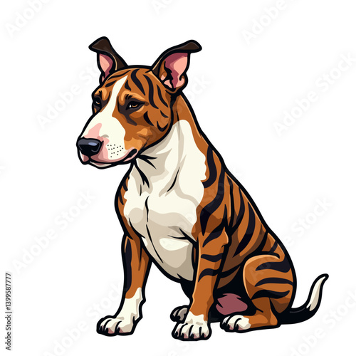 Hand-drawn English bull terrier dog vector illustration