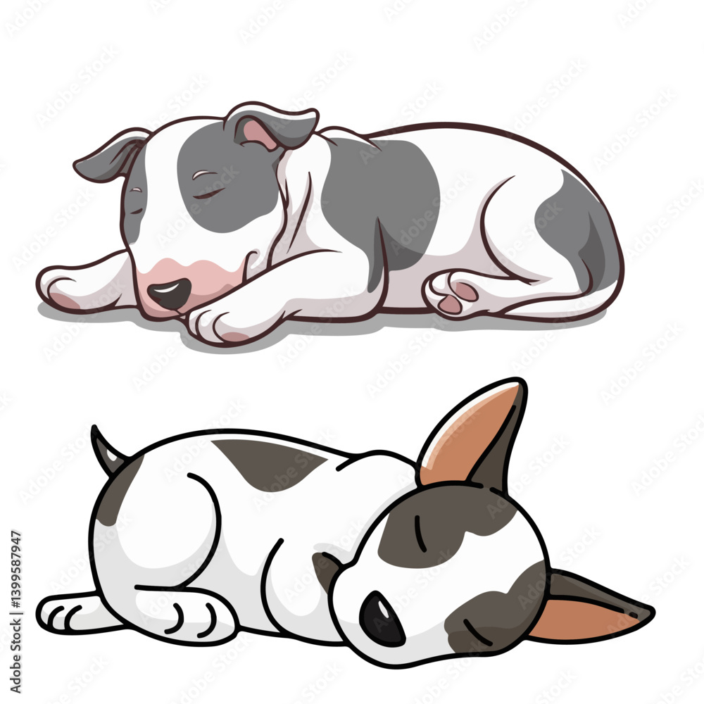 Hand-drawn English bull terrier dog vector illustration Hand-drawn English bull terrier dog vector illustration