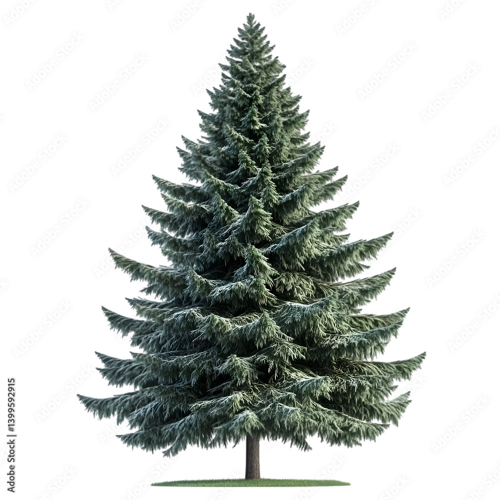 Fototapeta premium A winter-dressed fir tree, likely a digitally created image.