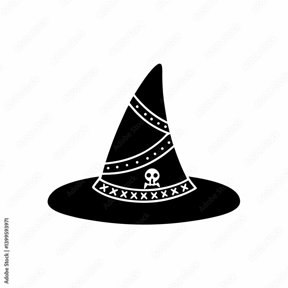 Fototapeta premium creative details Witch Hat Icon Vector Illustration