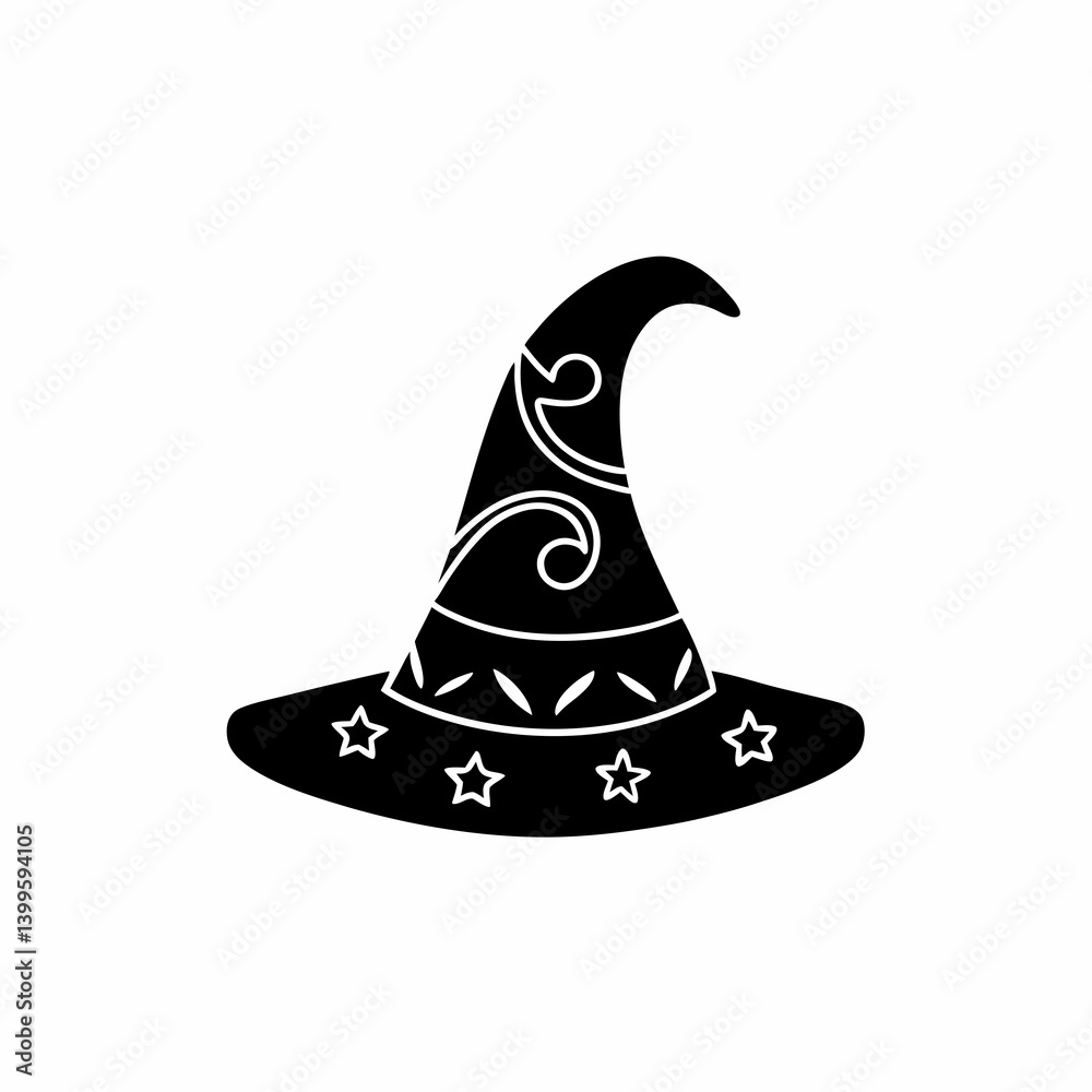 Fototapeta premium creative details Witch Hat Icon Vector Illustration