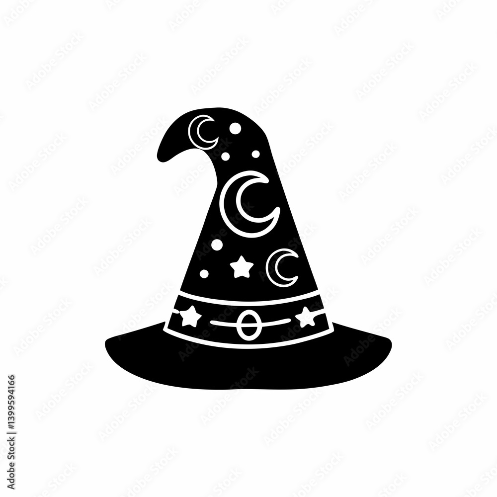Fototapeta premium creative details Witch Hat Icon Vector Illustration